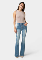 Tall Cindy Distressed Flare Jeans