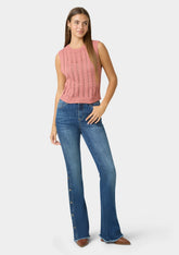 Tall Celina Snap Button Flare Jeans