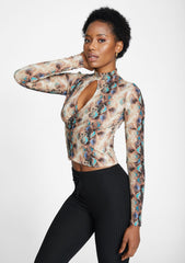 Tall Elana Keyhole Long Sleeve Top