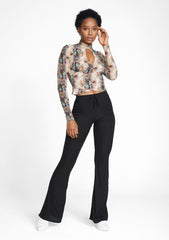 Tall Elana Keyhole Long Sleeve Top