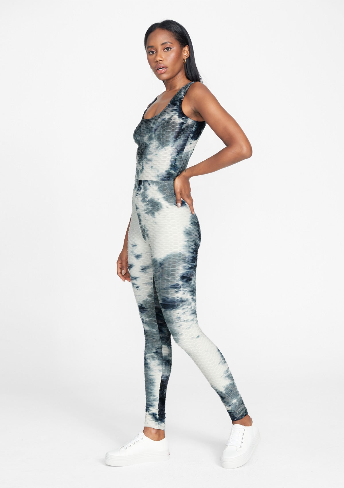 Tall Honeycomb Ruched Catsuit