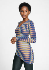 Tall Ariana Asymmetrical Stripe Top