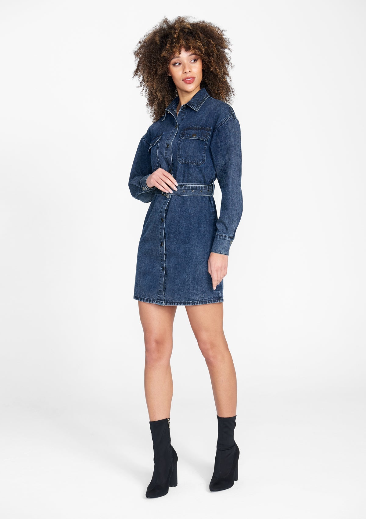 Tall Nylah Denim Shirt Dress