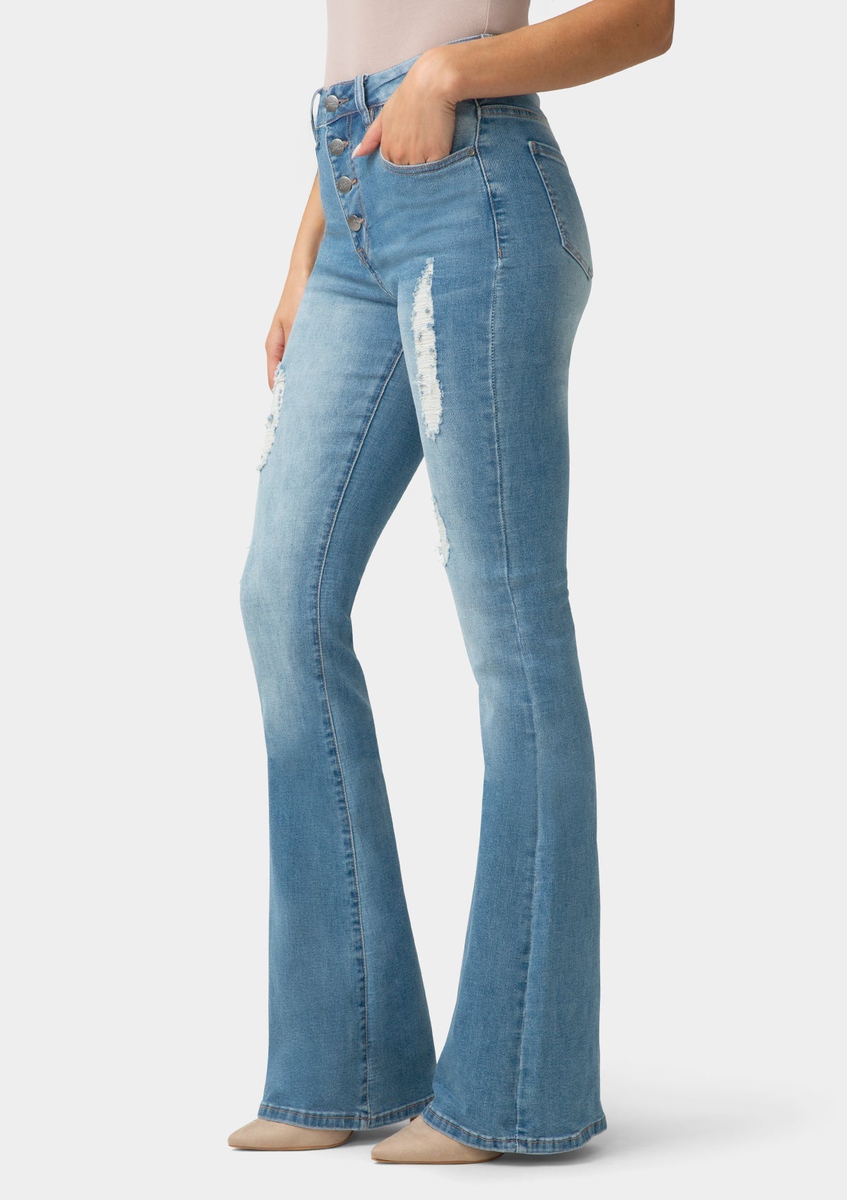 Tall Cindy Distressed Flare Jeans