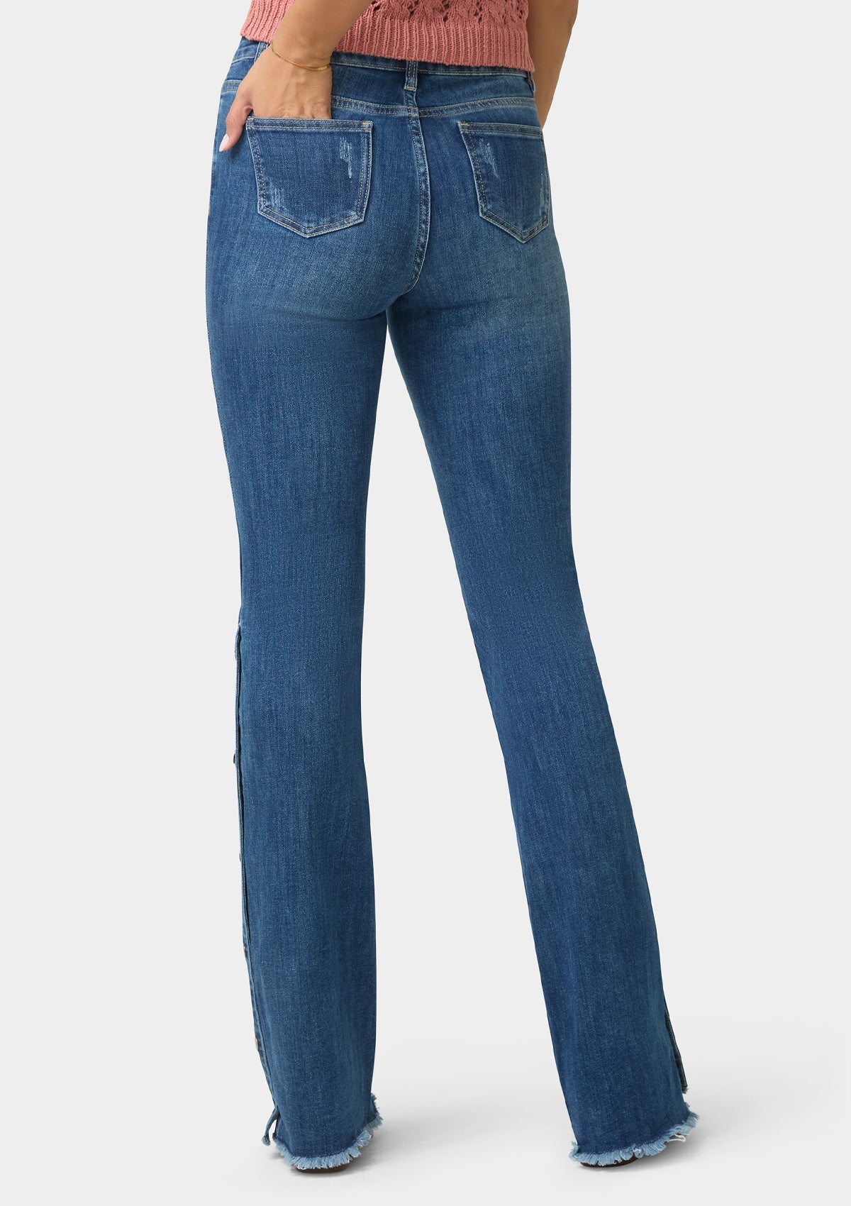 Tall Celina Snap Button Flare Jeans