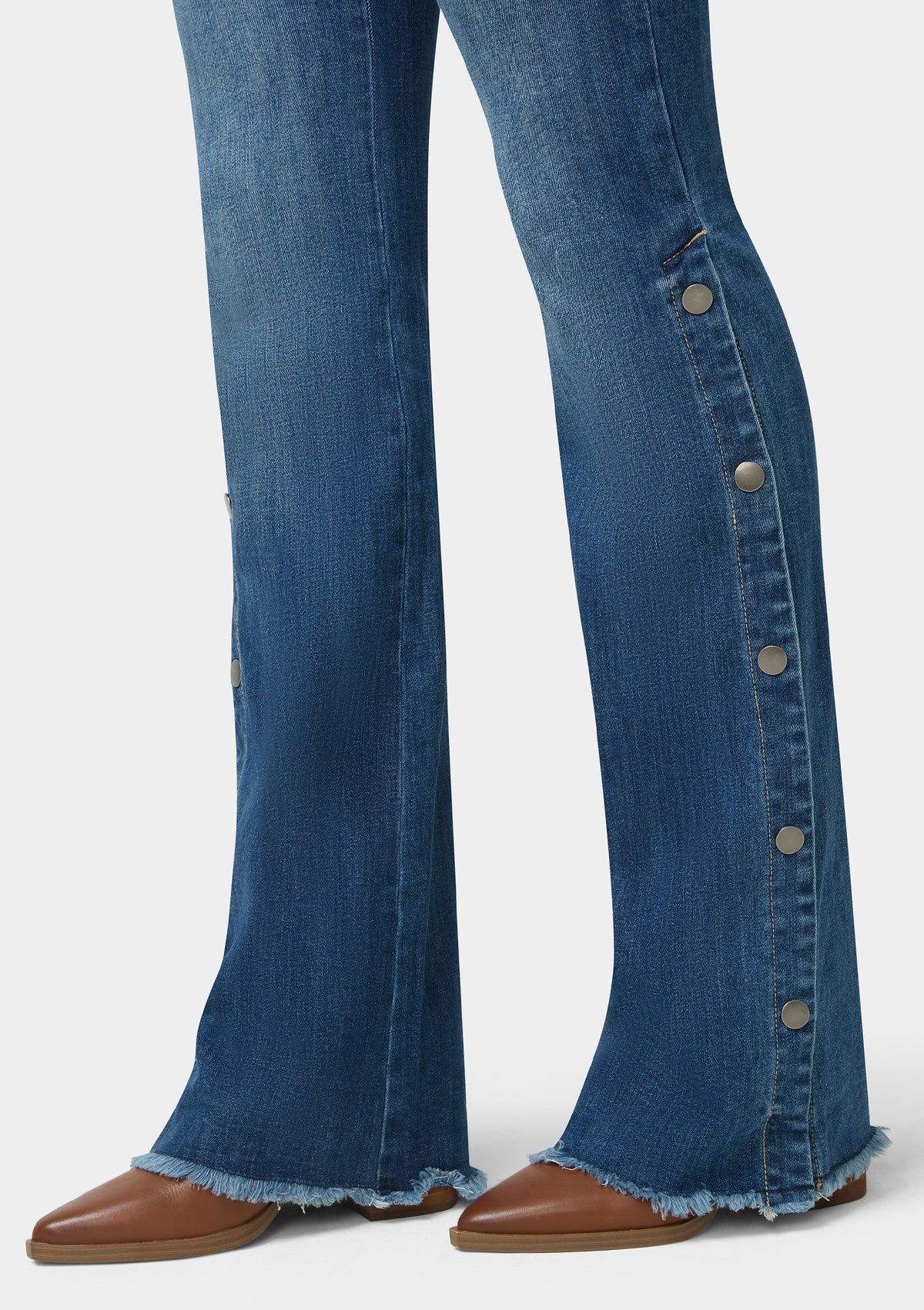 Tall Celina Snap Button Flare Jeans